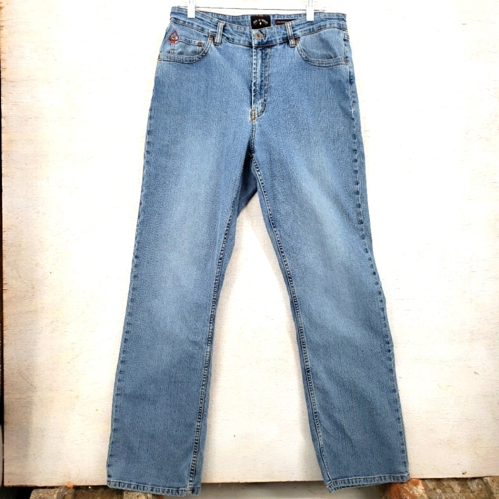 Jack of Spades Men 35 x 32 blue jean cotton nylon elastane blend The High Roller